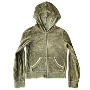 American Eagle Outfitters Women Long Sleeve Full Zip Velvet Jacket size M, Green
